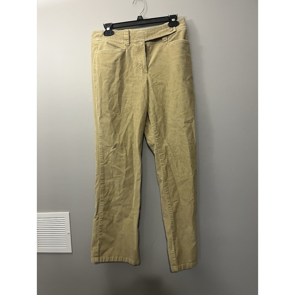 Talbots Womens Cotton Blend‎ Corduroy Pants Size 10 Petite Khaki Color